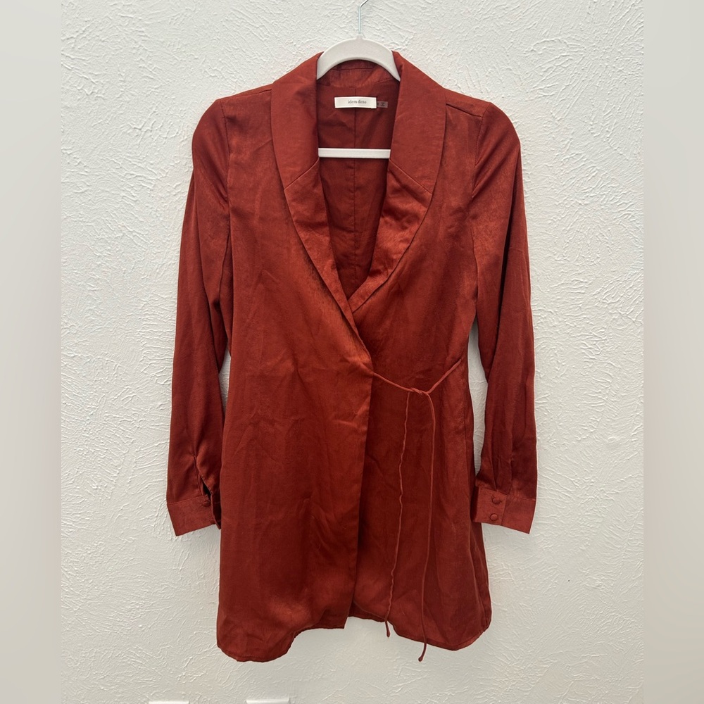 Idem Ditto Women’s Rust Satin Blazer Tie-Dress